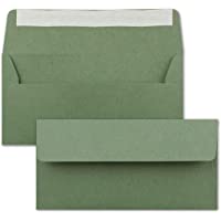 25 sobres de papel de estraza DIN largo- verde- cierre autoadhesivo- 11 x 22 cm- sobres de papel reciclado- sobres…